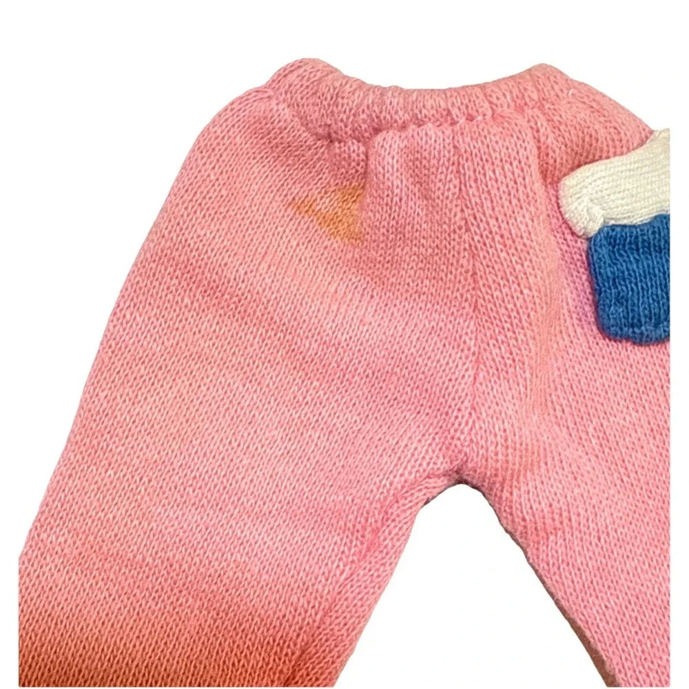 Vintage 80s Barbie Clone Fashion Doll Pink and Blue Sweat Set Outfit BB15-21